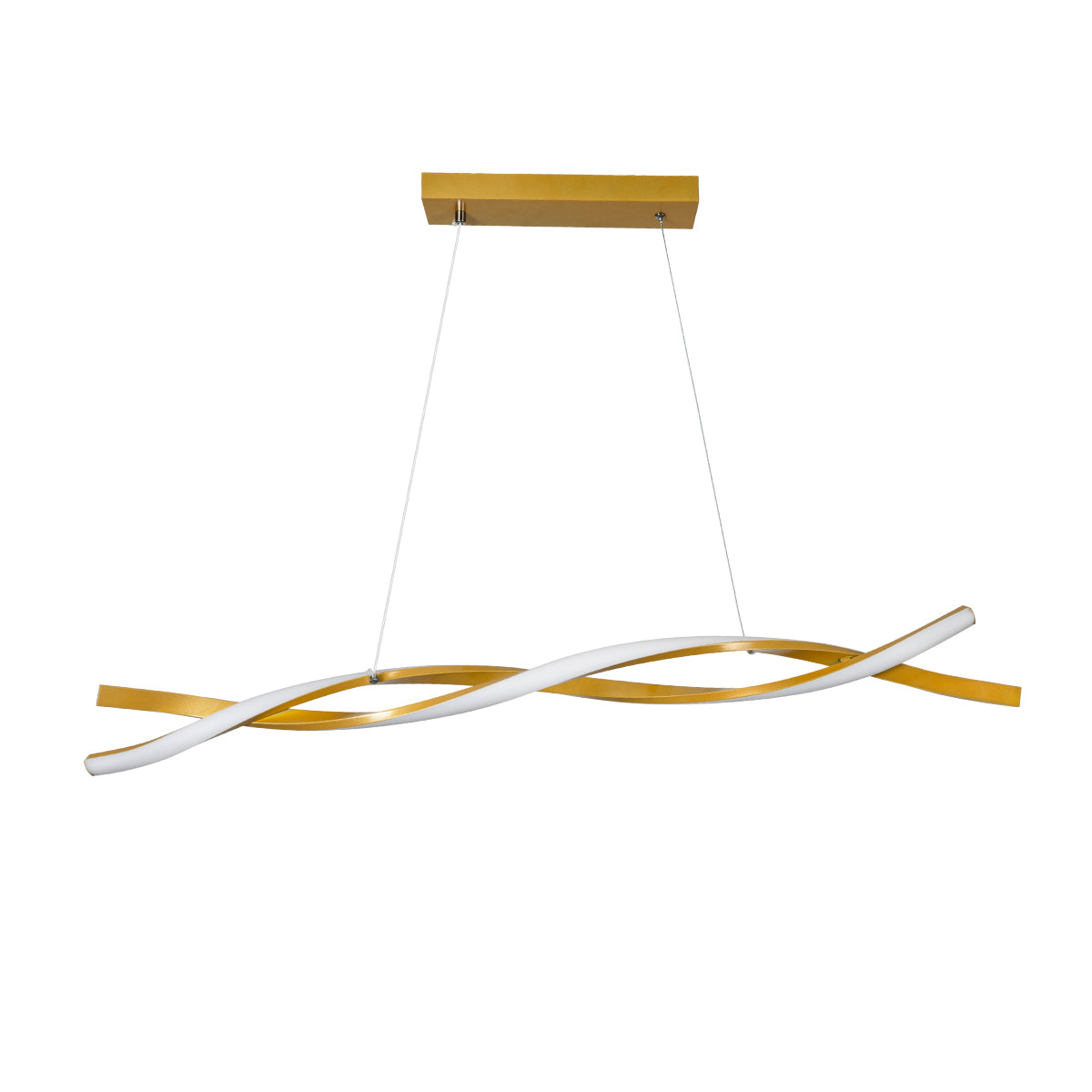 MORALES 61278 Κρεμαστό Φωτιστικό Οροφής Design LED CCT 54W 6048lm 200° AC 220-240V - Εναλλαγή Φωτισμού μέσω Τηλεχειριστηρίου All In One Ψυχρό 6000k+Φυσικό 4500k+Θερμό 2700k Dimmable Μ90 x Π14 x Υ14cm - Χρυσό Πλατίνα