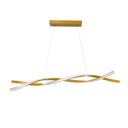 MORALES 61278 Κρεμαστό Φωτιστικό Οροφής Design LED CCT 54W 6048lm 200° AC 220-240V - Εναλλαγή Φωτισμού μέσω Τηλεχειριστηρίου All In One Ψυχρό 6000k+Φυσικό 4500k+Θερμό 2700k Dimmable Μ90 x Π14 x Υ14cm - Χρυσό Πλατίνα