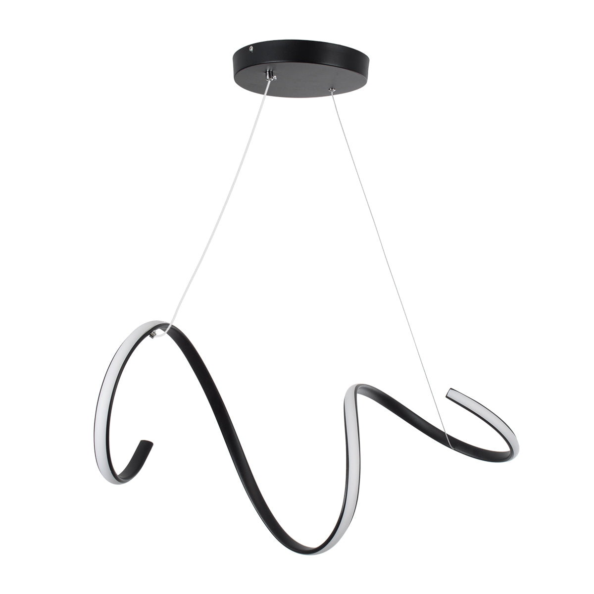 SPIRALE 61283 Κρεμαστό Φωτιστικό Οροφής Design LED CCT 75W 8400lm 300° AC 220-240V - Εναλλαγή Φωτισμού μέσω Τηλεχειριστηρίου All In One Ψυχρό 6000k+Φυσικό 4500k+Θερμό 2700k Dimmable Μ72 x Π25 x Υ30cm - Μαύρο