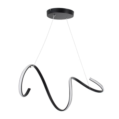 SPIRALE 61283 Κρεμαστό Φωτιστικό Οροφής Design LED CCT 75W 8400lm 300° AC 220-240V - Εναλλαγή Φωτισμού μέσω Τηλεχειριστηρίου All In One Ψυχρό 6000k+Φυσικό 4500k+Θερμό 2700k Dimmable Μ72 x Π25 x Υ30cm - Μαύρο