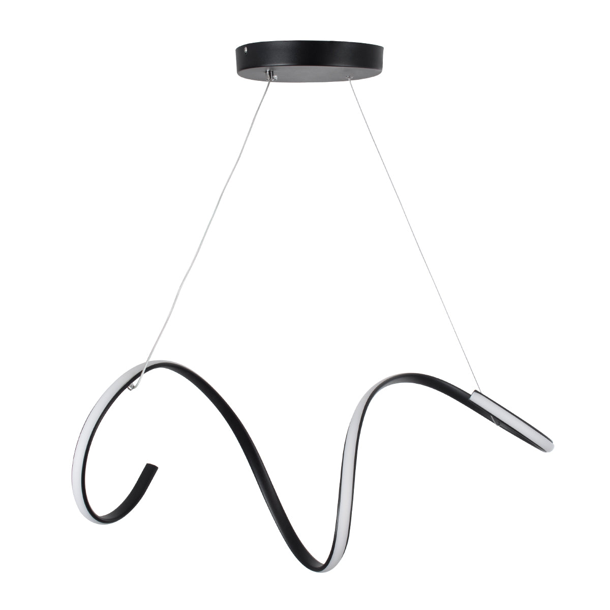 SPIRALE 61283 Κρεμαστό Φωτιστικό Οροφής Design LED CCT 75W 8400lm 300° AC 220-240V - Εναλλαγή Φωτισμού μέσω Τηλεχειριστηρίου All In One Ψυχρό 6000k+Φυσικό 4500k+Θερμό 2700k Dimmable Μ72 x Π25 x Υ30cm - Μαύρο