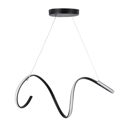 SPIRALE 61283 Κρεμαστό Φωτιστικό Οροφής Design LED CCT 75W 8400lm 300° AC 220-240V - Εναλλαγή Φωτισμού μέσω Τηλεχειριστηρίου All In One Ψυχρό 6000k+Φυσικό 4500k+Θερμό 2700k Dimmable Μ72 x Π25 x Υ30cm - Μαύρο