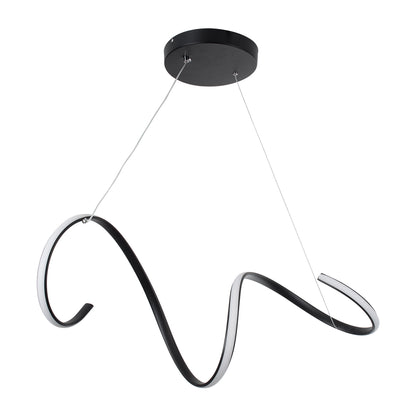 SPIRALE 61283 Κρεμαστό Φωτιστικό Οροφής Design LED CCT 75W 8400lm 300° AC 220-240V - Εναλλαγή Φωτισμού μέσω Τηλεχειριστηρίου All In One Ψυχρό 6000k+Φυσικό 4500k+Θερμό 2700k Dimmable Μ72 x Π25 x Υ30cm - Μαύρο