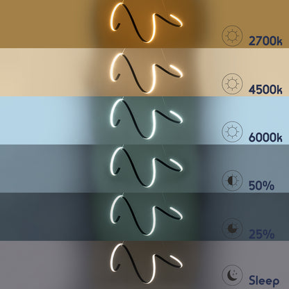 SPIRALE 61283 Κρεμαστό Φωτιστικό Οροφής Design LED CCT 75W 8400lm 300° AC 220-240V - Εναλλαγή Φωτισμού μέσω Τηλεχειριστηρίου All In One Ψυχρό 6000k+Φυσικό 4500k+Θερμό 2700k Dimmable Μ72 x Π25 x Υ30cm - Μαύρο