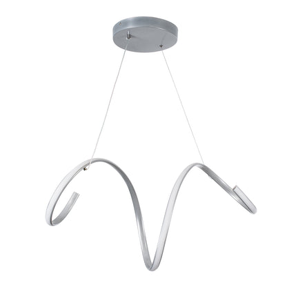 SPIRALE 61285 Κρεμαστό Φωτιστικό Οροφής Design LED CCT 75W 8400lm 300° AC 220-240V - Εναλλαγή Φωτισμού μέσω Τηλεχειριστηρίου All In One Ψυχρό 6000k+Φυσικό 4500k+Θερμό 2700k Dimmable Μ72 x Π25 x Υ30cm - Νίκελ Ασημί Βούρτσας