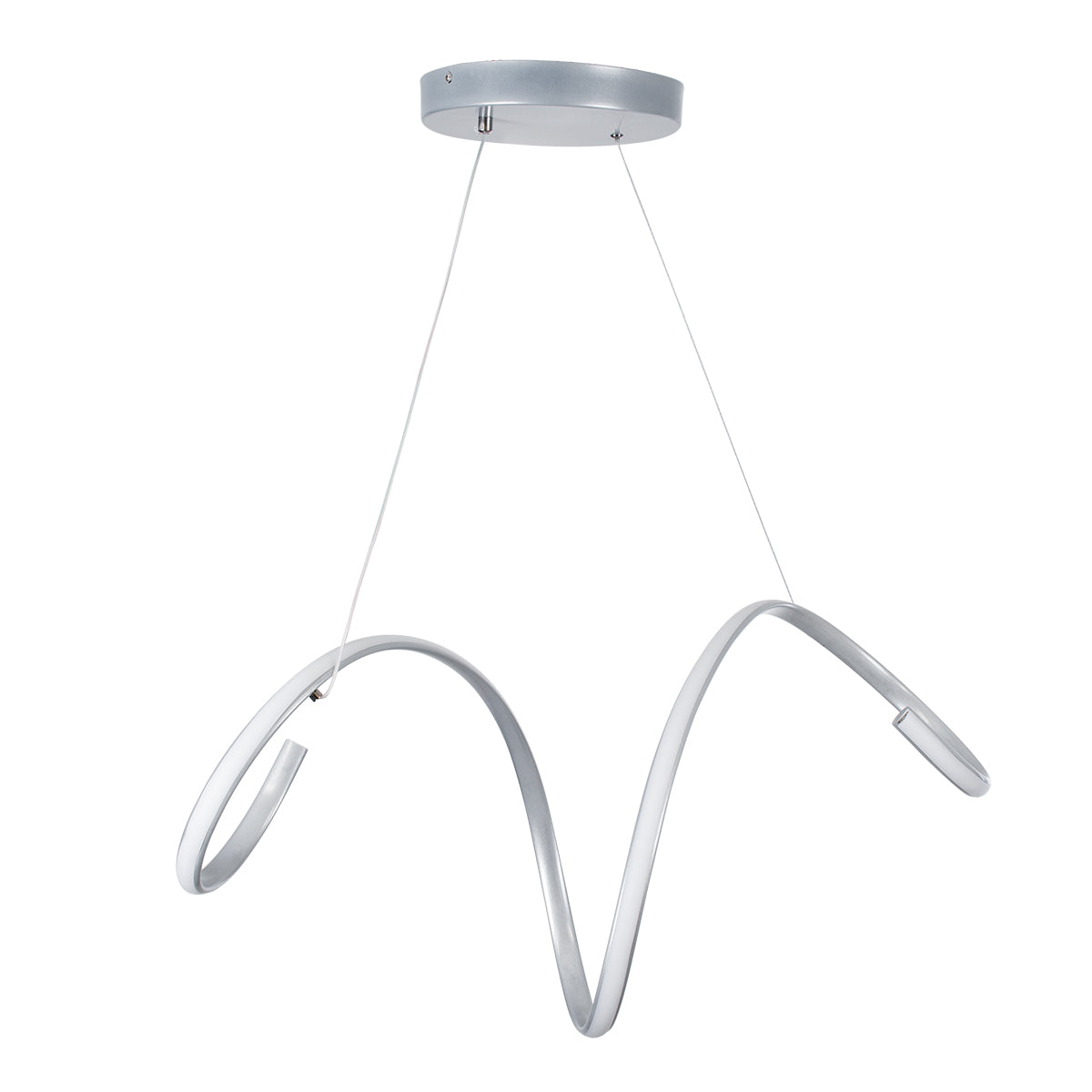 SPIRALE 61285 Κρεμαστό Φωτιστικό Οροφής Design LED CCT 75W 8400lm 300° AC 220-240V - Εναλλαγή Φωτισμού μέσω Τηλεχειριστηρίου All In One Ψυχρό 6000k+Φυσικό 4500k+Θερμό 2700k Dimmable Μ72 x Π25 x Υ30cm - Νίκελ Ασημί Βούρτσας