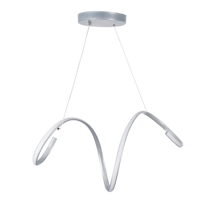 SPIRALE 61285 Κρεμαστό Φωτιστικό Οροφής Design LED CCT 75W 8400lm 300° AC 220-240V - Εναλλαγή Φωτισμού μέσω Τηλεχειριστηρίου All In One Ψυχρό 6000k+Φυσικό 4500k+Θερμό 2700k Dimmable Μ72 x Π25 x Υ30cm - Νίκελ Ασημί Βούρτσας