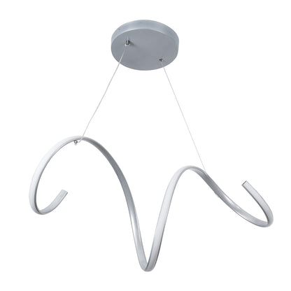 SPIRALE 61285 Κρεμαστό Φωτιστικό Οροφής Design LED CCT 75W 8400lm 300° AC 220-240V - Εναλλαγή Φωτισμού μέσω Τηλεχειριστηρίου All In One Ψυχρό 6000k+Φυσικό 4500k+Θερμό 2700k Dimmable Μ72 x Π25 x Υ30cm - Νίκελ Ασημί Βούρτσας