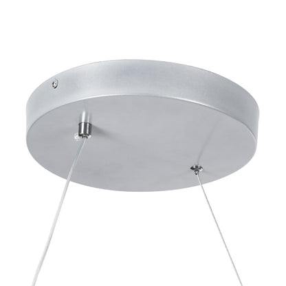 SPIRALE 61285 Κρεμαστό Φωτιστικό Οροφής Design LED CCT 75W 8400lm 300° AC 220-240V - Εναλλαγή Φωτισμού μέσω Τηλεχειριστηρίου All In One Ψυχρό 6000k+Φυσικό 4500k+Θερμό 2700k Dimmable Μ72 x Π25 x Υ30cm - Νίκελ Ασημί Βούρτσας