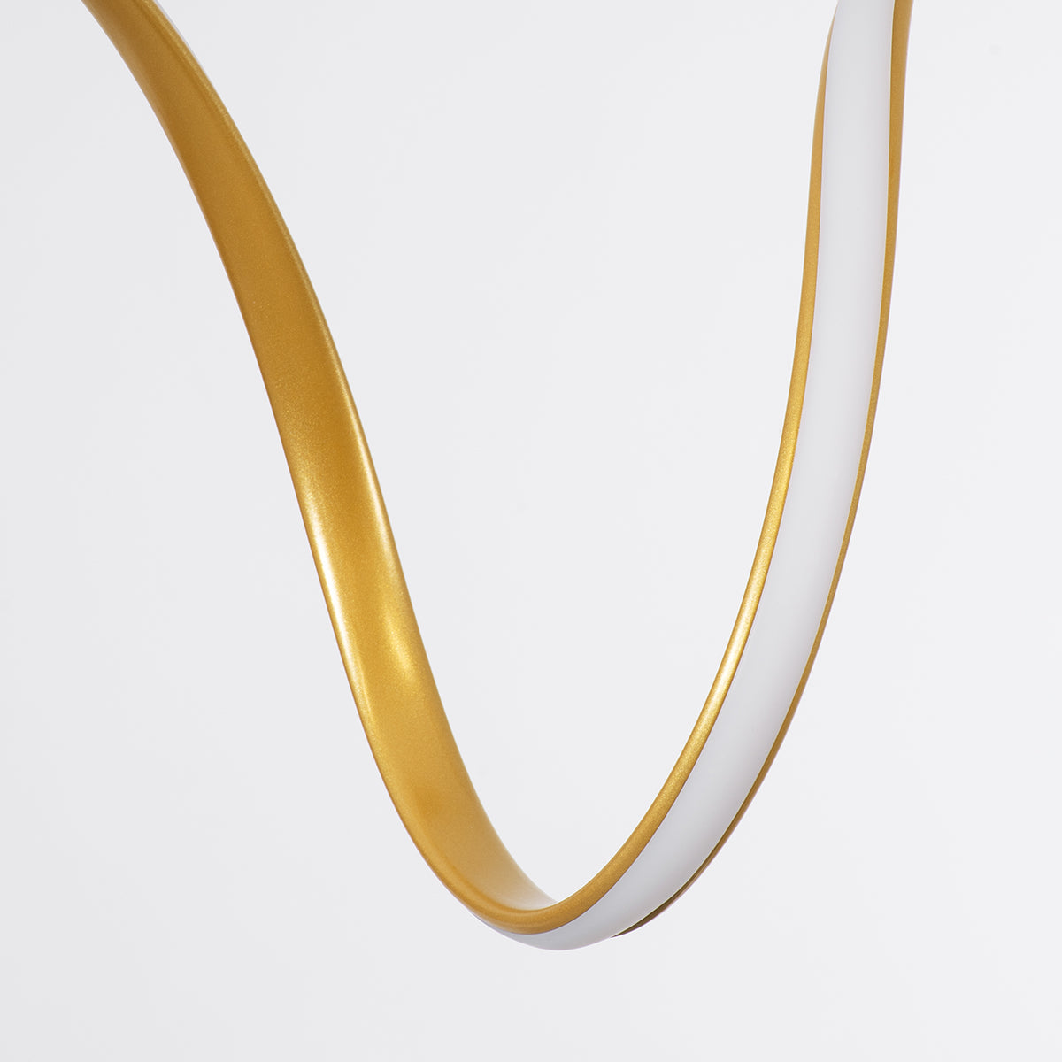 SPIRALE 61286 Μοντέρνο Κρεμαστό Φωτιστικό Οροφής LED 75W 8400lm 300° AC 220-240V IP20 Ρυθμιζόμενο Λευκό CCT με Χειριστήριο από 2700K έως 6000K Dimmable - Lumileds SMD Chip - Χρυσό Βούρτσας - Μ72 x Π25 x Υ30