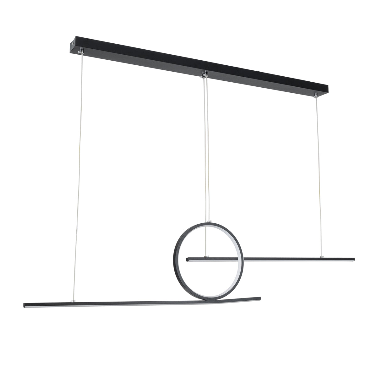 TEREZA 61288 Modern LED Ceiling Pendant Lamp 67W 7504lm 300° AC 220-240V IP20 Adjustable White CCT with Remote Control from 2700K to 6000K Dimmable - Lumileds SMD Chip - Matte Black - L110 x W4.5 x H34