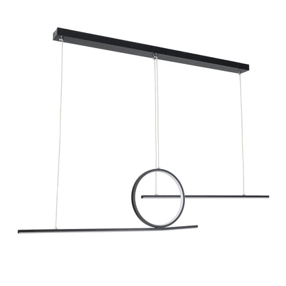 TEREZA 61288 Modern LED Ceiling Pendant Lamp 67W 7504lm 300° AC 220-240V IP20 Adjustable White CCT with Remote Control from 2700K to 6000K Dimmable - Lumileds SMD Chip - Matte Black - L110 x W4.5 x H34