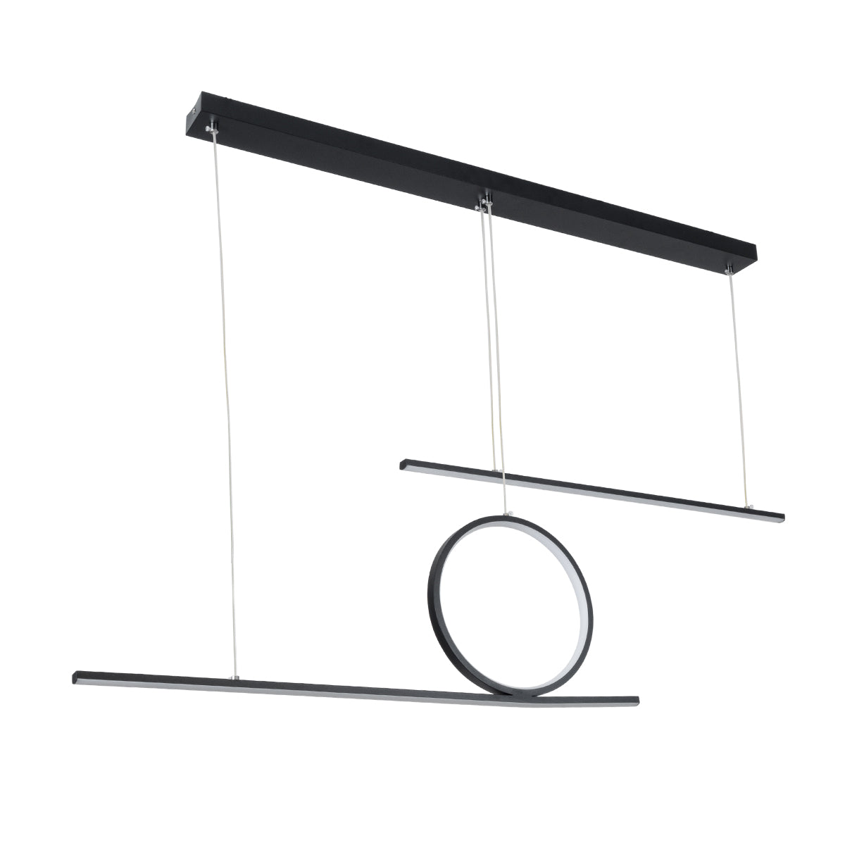 TEREZA 61288 Modern LED Ceiling Pendant Lamp 67W 7504lm 300° AC 220-240V IP20 Adjustable White CCT with Remote Control from 2700K to 6000K Dimmable - Lumileds SMD Chip - Matte Black - L110 x W4.5 x H34