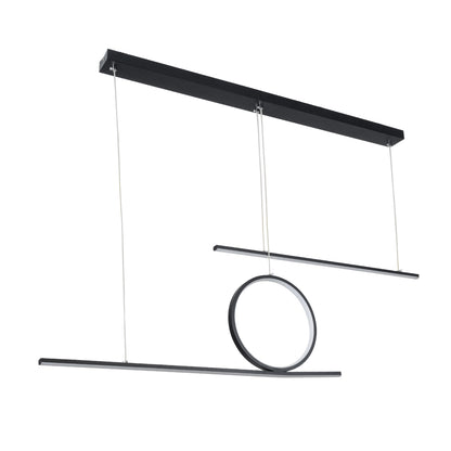TEREZA 61288 Modern LED Ceiling Pendant Lamp 67W 7504lm 300° AC 220-240V IP20 Adjustable White CCT with Remote Control from 2700K to 6000K Dimmable - Lumileds SMD Chip - Matte Black - L110 x W4.5 x H34
