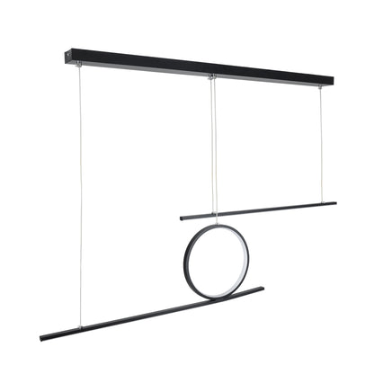 TEREZA 61288 Modern LED Ceiling Pendant Lamp 67W 7504lm 300° AC 220-240V IP20 Adjustable White CCT with Remote Control from 2700K to 6000K Dimmable - Lumileds SMD Chip - Matte Black - L110 x W4.5 x H34