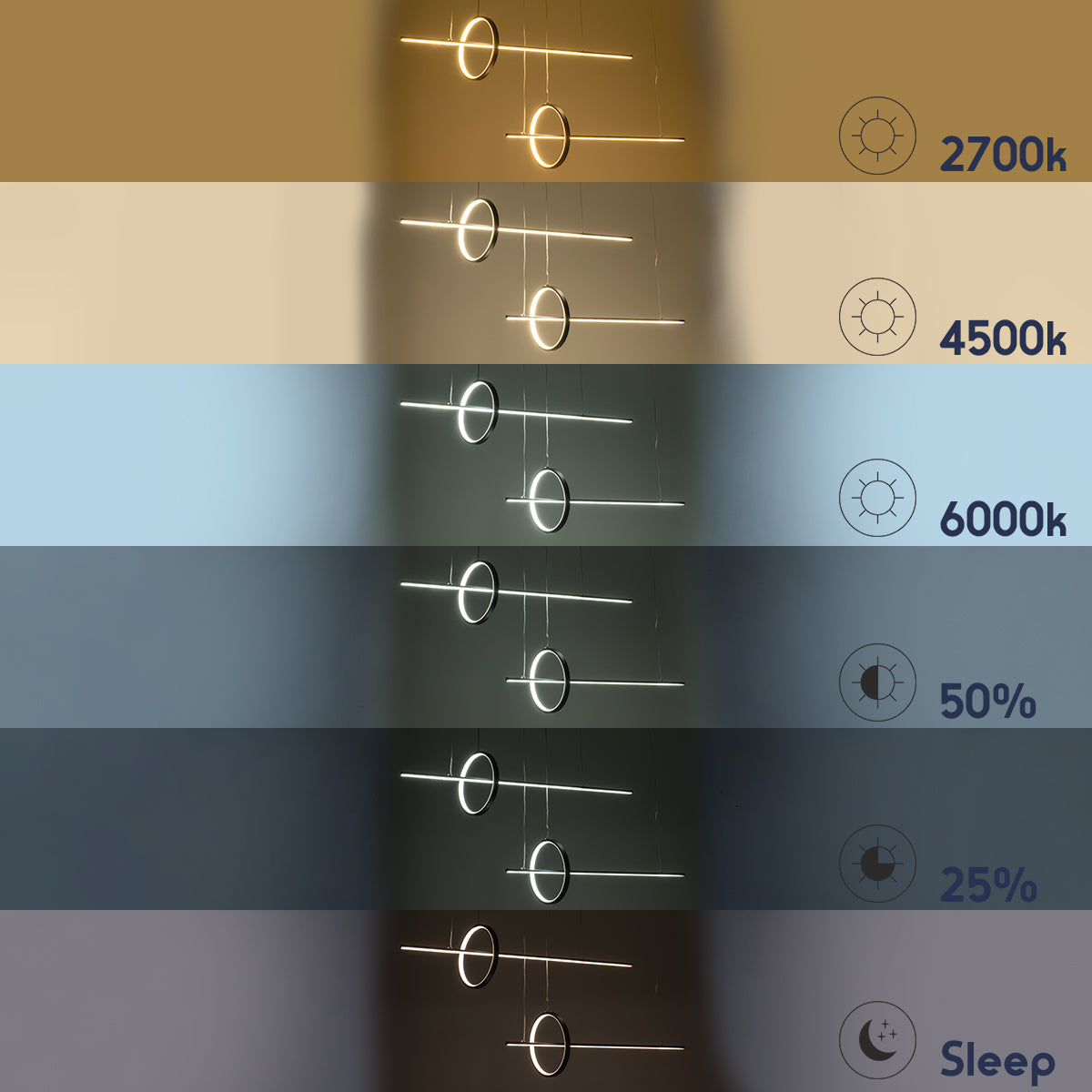 LINEARE 61290 Μοντέρνο Κρεμαστό Φωτιστικό Οροφής LED 67W 7504lm 300° AC 220-240V IP20 Ρυθμιζόμενο Λευκό CCT με Χειριστήριο από 2700K έως 6000K Dimmable - Lumileds SMD Chip - Μαύρο Ματ - Μ130 x Π25 x Υ60