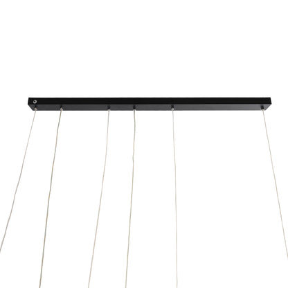 LINEARE 61290 Μοντέρνο Κρεμαστό Φωτιστικό Οροφής LED 67W 7504lm 300° AC 220-240V IP20 Ρυθμιζόμενο Λευκό CCT με Χειριστήριο από 2700K έως 6000K Dimmable - Lumileds SMD Chip - Μαύρο Ματ - Μ130 x Π25 x Υ60