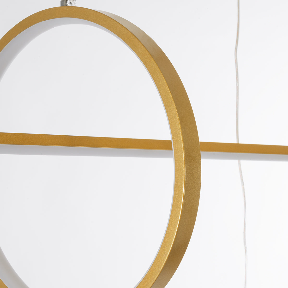 LINEARE 61291 Μοντέρνο Κρεμαστό Φωτιστικό Οροφής LED 67W 7504lm 300° AC 220-240V IP20 Ρυθμιζόμενο Λευκό CCT με Χειριστήριο από 2700K έως 6000K Dimmable - Lumileds SMD Chip - Χρυσό Βούρτσας - Μ130 x Π25 x Υ60