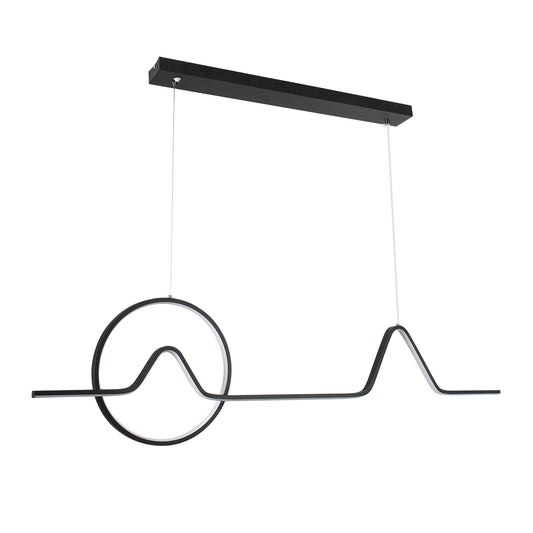 WINDY 61292 Κρεμαστό Φωτιστικό Οροφής Design LED CCT 67W 7504lm 300° AC 220-240V - Εναλλαγή Φωτισμού μέσω Τηλεχειριστηρίου All In One Ψυχρό 6000k+Φυσικό 4500k+Θερμό 2700k Dimmable Μ120 x Π4 x Υ30cm - Μαύρο