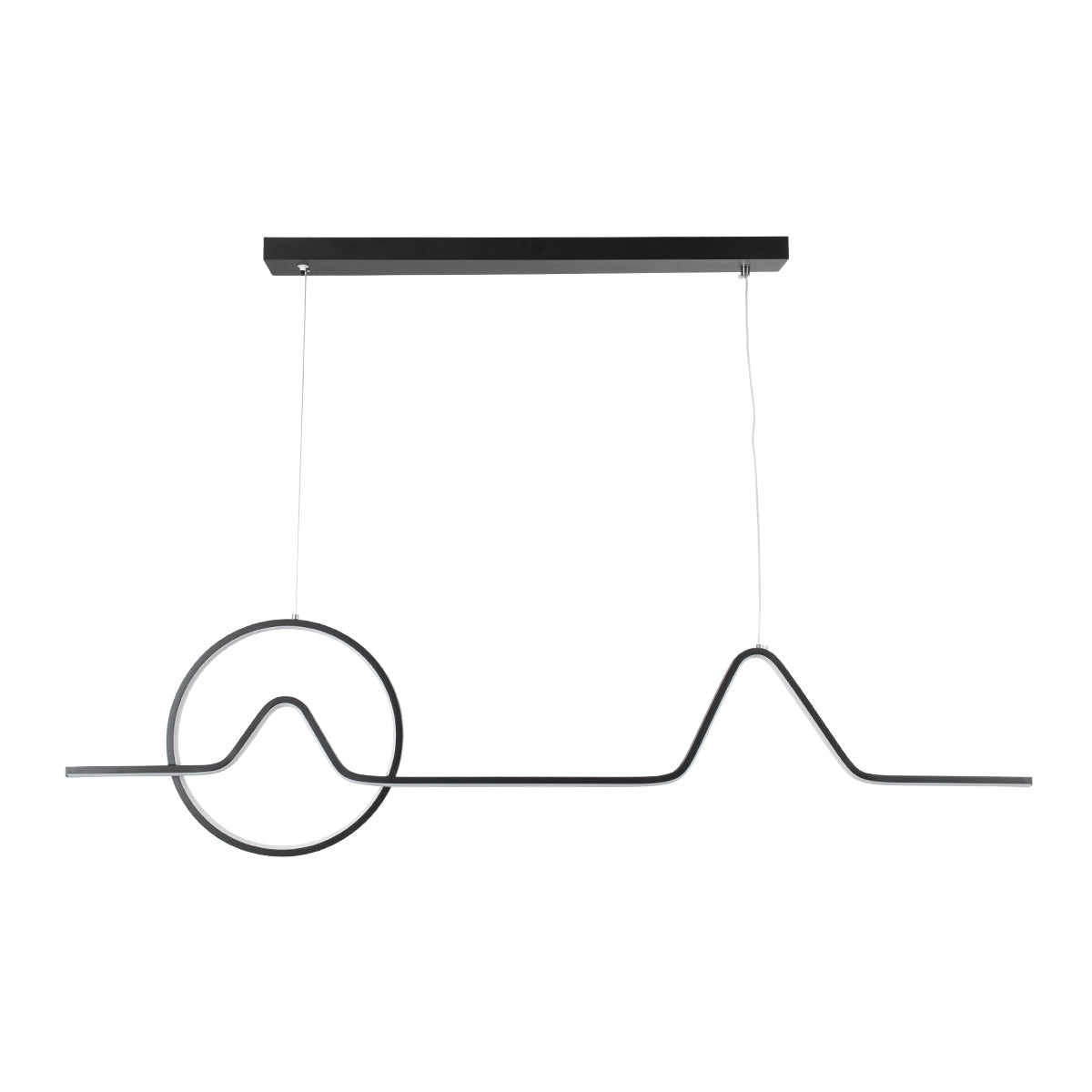 WINDY 61292 Κρεμαστό Φωτιστικό Οροφής Design LED CCT 67W 7504lm 300° AC 220-240V - Εναλλαγή Φωτισμού μέσω Τηλεχειριστηρίου All In One Ψυχρό 6000k+Φυσικό 4500k+Θερμό 2700k Dimmable Μ120 x Π4 x Υ30cm - Μαύρο