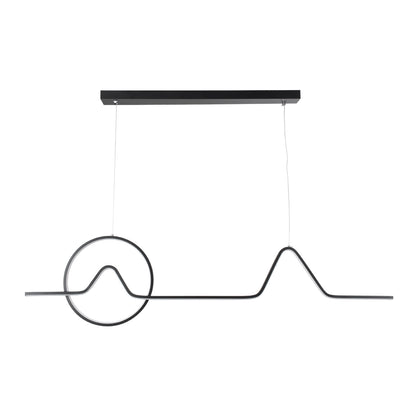 WINDY 61292 Κρεμαστό Φωτιστικό Οροφής Design LED CCT 67W 7504lm 300° AC 220-240V - Εναλλαγή Φωτισμού μέσω Τηλεχειριστηρίου All In One Ψυχρό 6000k+Φυσικό 4500k+Θερμό 2700k Dimmable Μ120 x Π4 x Υ30cm - Μαύρο