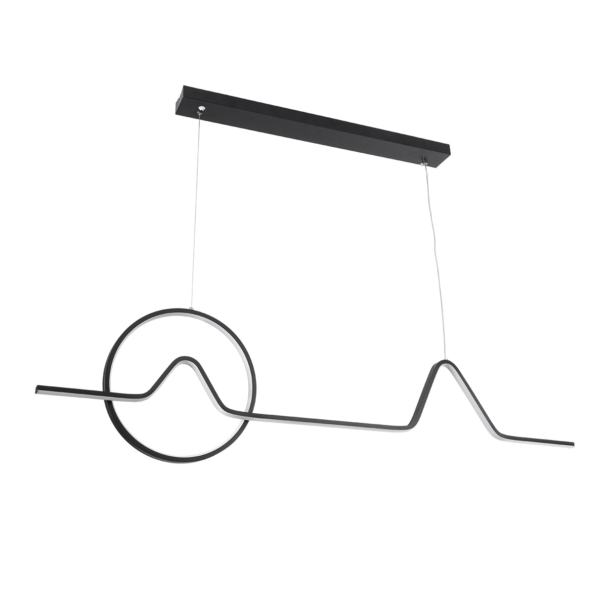 WINDY 61292 Κρεμαστό Φωτιστικό Οροφής Design LED CCT 67W 7504lm 300° AC 220-240V - Εναλλαγή Φωτισμού μέσω Τηλεχειριστηρίου All In One Ψυχρό 6000k+Φυσικό 4500k+Θερμό 2700k Dimmable Μ120 x Π4 x Υ30cm - Μαύρο