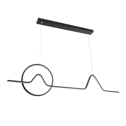 WINDY 61292 Κρεμαστό Φωτιστικό Οροφής Design LED CCT 67W 7504lm 300° AC 220-240V - Εναλλαγή Φωτισμού μέσω Τηλεχειριστηρίου All In One Ψυχρό 6000k+Φυσικό 4500k+Θερμό 2700k Dimmable Μ120 x Π4 x Υ30cm - Μαύρο