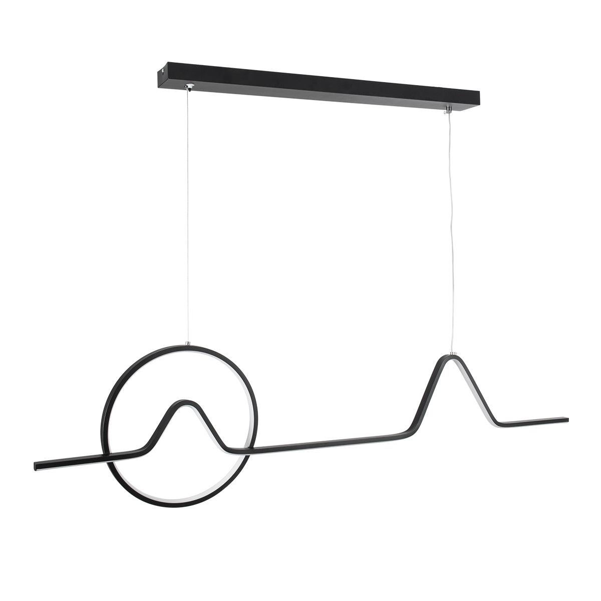 WINDY 61292 Κρεμαστό Φωτιστικό Οροφής Design LED CCT 67W 7504lm 300° AC 220-240V - Εναλλαγή Φωτισμού μέσω Τηλεχειριστηρίου All In One Ψυχρό 6000k+Φυσικό 4500k+Θερμό 2700k Dimmable Μ120 x Π4 x Υ30cm - Μαύρο