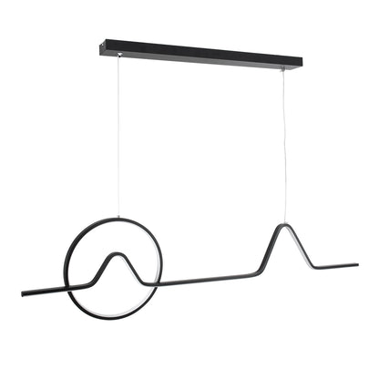 WINDY 61292 Κρεμαστό Φωτιστικό Οροφής Design LED CCT 67W 7504lm 300° AC 220-240V - Εναλλαγή Φωτισμού μέσω Τηλεχειριστηρίου All In One Ψυχρό 6000k+Φυσικό 4500k+Θερμό 2700k Dimmable Μ120 x Π4 x Υ30cm - Μαύρο