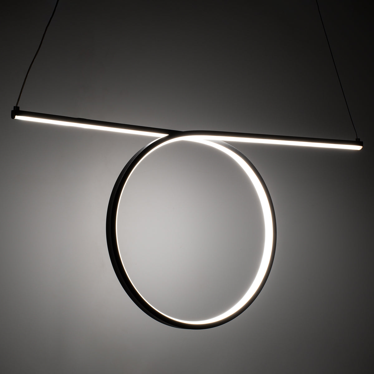 ROME 61294 Μοντέρνο Κρεμαστό Φωτιστικό Οροφής LED 24W 2640lm 200° AC 220-240V IP20 Ρυθμιζόμενο Λευκό CCT με On/Off 2700K/4500K/6000K - Lumileds SMD Chip - Μαύρο Ματ - Μ65.5 x Π4 x Υ33