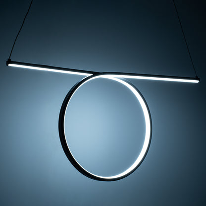 ROME 61294 Μοντέρνο Κρεμαστό Φωτιστικό Οροφής LED 24W 2640lm 200° AC 220-240V IP20 Ρυθμιζόμενο Λευκό CCT με On/Off 2700K/4500K/6000K - Lumileds SMD Chip - Μαύρο Ματ - Μ65.5 x Π4 x Υ33