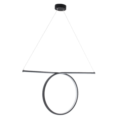 ROME 61294 Μοντέρνο Κρεμαστό Φωτιστικό Οροφής LED 24W 2640lm 200° AC 220-240V IP20 Ρυθμιζόμενο Λευκό CCT με On/Off 2700K/4500K/6000K - Lumileds SMD Chip - Μαύρο Ματ - Μ65.5 x Π4 x Υ33