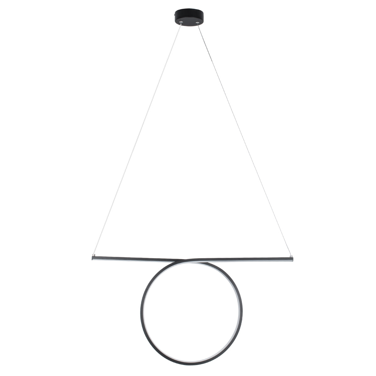 ROME 61294 Μοντέρνο Κρεμαστό Φωτιστικό Οροφής LED 24W 2640lm 200° AC 220-240V IP20 Ρυθμιζόμενο Λευκό CCT με On/Off 2700K/4500K/6000K - Lumileds SMD Chip - Μαύρο Ματ - Μ65.5 x Π4 x Υ33