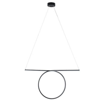 ROME 61294 Μοντέρνο Κρεμαστό Φωτιστικό Οροφής LED 24W 2640lm 200° AC 220-240V IP20 Ρυθμιζόμενο Λευκό CCT με On/Off 2700K/4500K/6000K - Lumileds SMD Chip - Μαύρο Ματ - Μ65.5 x Π4 x Υ33