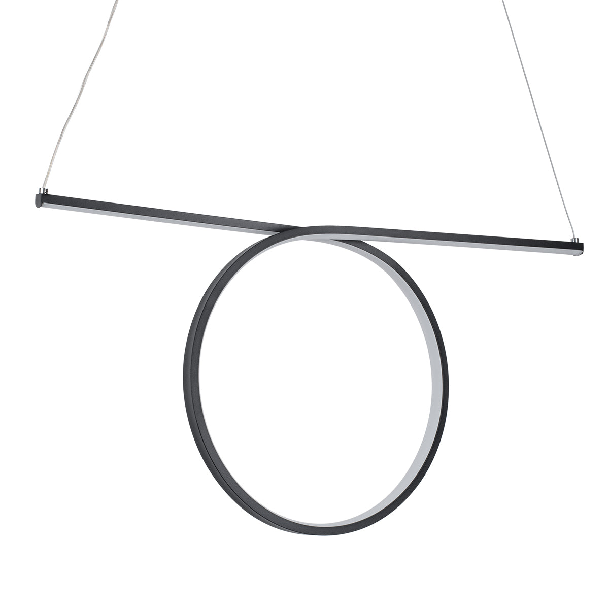 ROME 61294 Μοντέρνο Κρεμαστό Φωτιστικό Οροφής LED 24W 2640lm 200° AC 220-240V IP20 Ρυθμιζόμενο Λευκό CCT με On/Off 2700K/4500K/6000K - Lumileds SMD Chip - Μαύρο Ματ - Μ65.5 x Π4 x Υ33