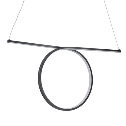 ROME 61294 Μοντέρνο Κρεμαστό Φωτιστικό Οροφής LED 24W 2640lm 200° AC 220-240V IP20 Ρυθμιζόμενο Λευκό CCT με On/Off 2700K/4500K/6000K - Lumileds SMD Chip - Μαύρο Ματ - Μ65.5 x Π4 x Υ33