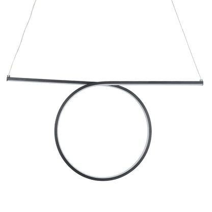 ROME 61294 Μοντέρνο Κρεμαστό Φωτιστικό Οροφής LED 24W 2640lm 200° AC 220-240V IP20 Ρυθμιζόμενο Λευκό CCT με On/Off 2700K/4500K/6000K - Lumileds SMD Chip - Μαύρο Ματ - Μ65.5 x Π4 x Υ33