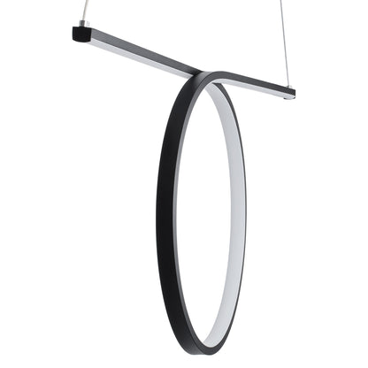 ROME 61294 Μοντέρνο Κρεμαστό Φωτιστικό Οροφής LED 24W 2640lm 200° AC 220-240V IP20 Ρυθμιζόμενο Λευκό CCT με On/Off 2700K/4500K/6000K - Lumileds SMD Chip - Μαύρο Ματ - Μ65.5 x Π4 x Υ33