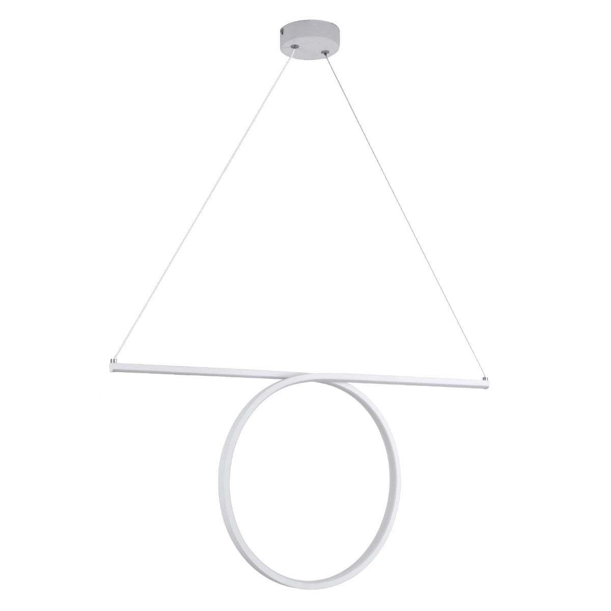 ROME 61295 Μοντέρνο Κρεμαστό Φωτιστικό Οροφής LED 24W 2640lm 200° AC 220-240V IP20 Ρυθμιζόμενο Λευκό CCT με On/Off 2700K/4500K/6000K - Lumileds SMD Chip - Λευκό Ματ - Μ65.5 x Π4 x Υ33