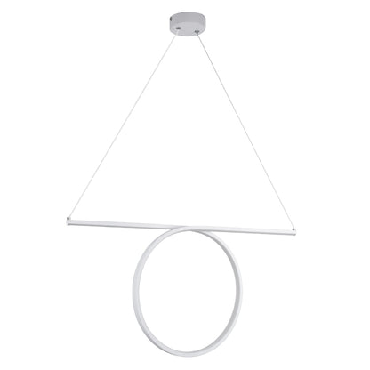 ROME 61295 Μοντέρνο Κρεμαστό Φωτιστικό Οροφής LED 24W 2640lm 200° AC 220-240V IP20 Ρυθμιζόμενο Λευκό CCT με On/Off 2700K/4500K/6000K - Lumileds SMD Chip - Λευκό Ματ - Μ65.5 x Π4 x Υ33