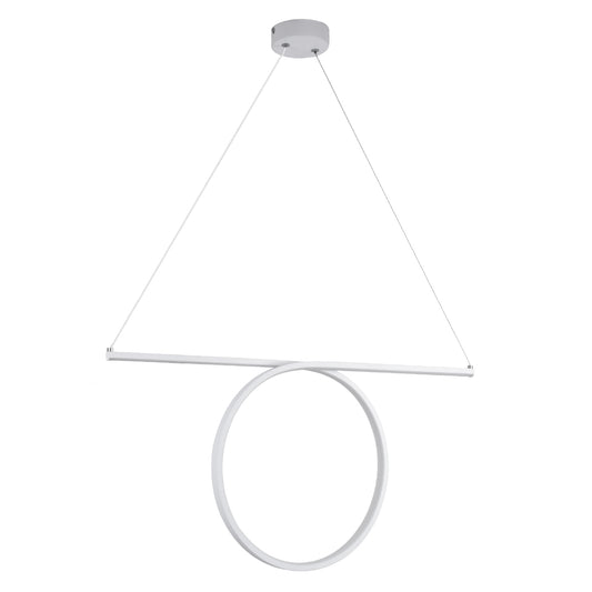 ROME 61295 Μοντέρνο Κρεμαστό Φωτιστικό Οροφής LED 24W 2640lm 200° AC 220-240V IP20 Ρυθμιζόμενο Λευκό CCT με On/Off 2700K/4500K/6000K - Lumileds SMD Chip - Λευκό Ματ - Μ65.5 x Π4 x Υ33