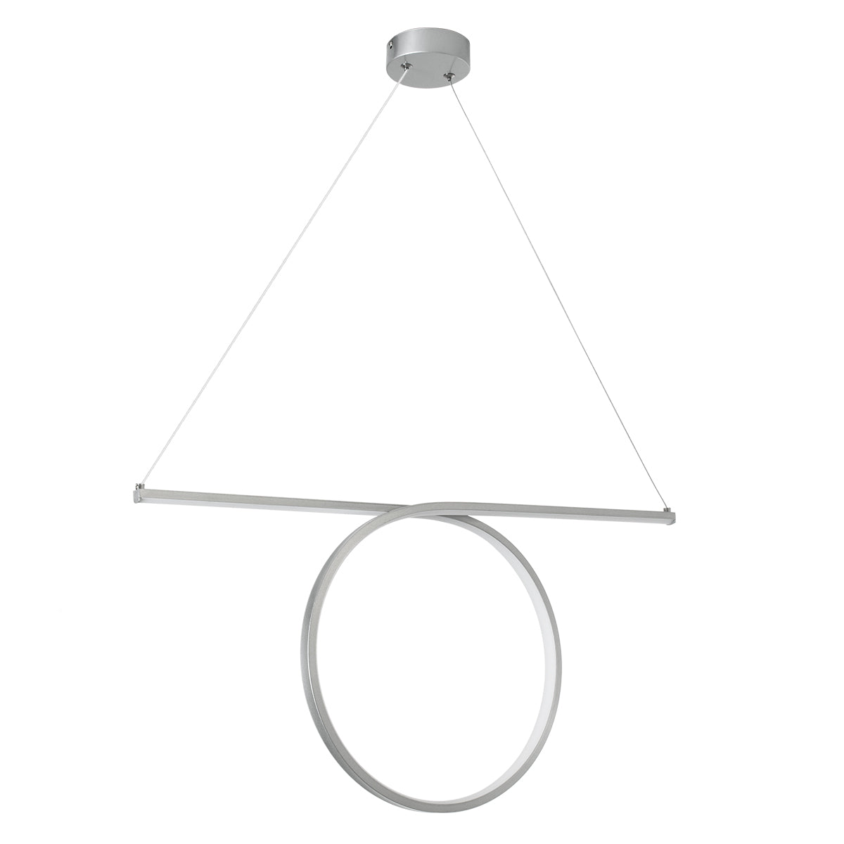 ROME 61296 Μοντέρνο Κρεμαστό Φωτιστικό Οροφής LED 24W 2640lm 200° AC 220-240V IP20 Ρυθμιζόμενο Λευκό CCT με On/Off 2700K/4500K/6000K - Lumileds SMD Chip - Νίκελ Βούρτσας - Μ65.5 x Π4 x Υ33