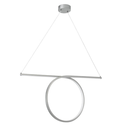 ROME 61296 Μοντέρνο Κρεμαστό Φωτιστικό Οροφής LED 24W 2640lm 200° AC 220-240V IP20 Ρυθμιζόμενο Λευκό CCT με On/Off 2700K/4500K/6000K - Lumileds SMD Chip - Νίκελ Βούρτσας - Μ65.5 x Π4 x Υ33