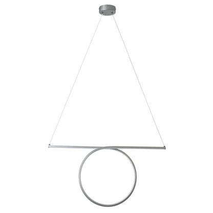 ROME 61296 Μοντέρνο Κρεμαστό Φωτιστικό Οροφής LED 24W 2640lm 200° AC 220-240V IP20 Ρυθμιζόμενο Λευκό CCT με On/Off 2700K/4500K/6000K - Lumileds SMD Chip - Νίκελ Βούρτσας - Μ65.5 x Π4 x Υ33