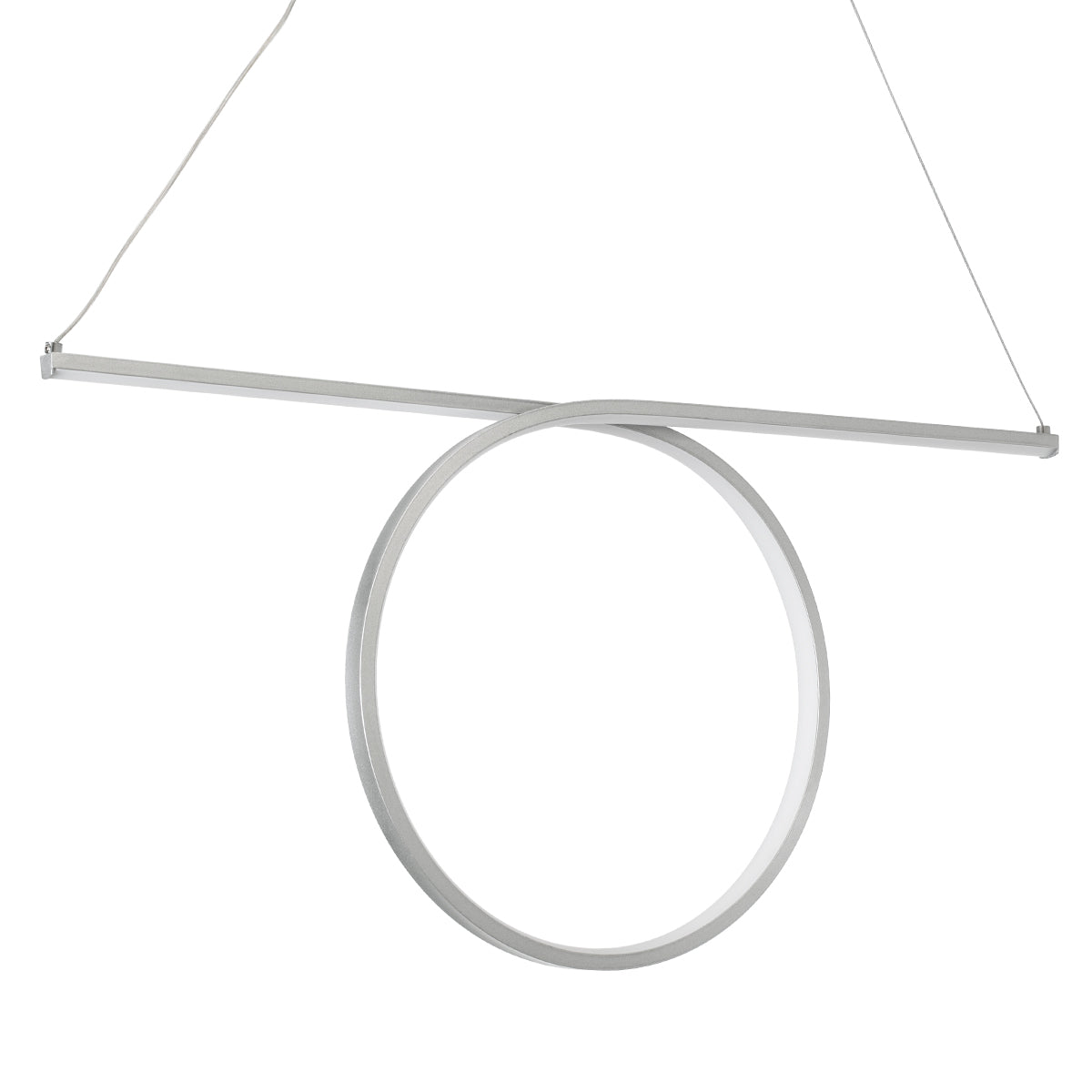 ROME 61296 Μοντέρνο Κρεμαστό Φωτιστικό Οροφής LED 24W 2640lm 200° AC 220-240V IP20 Ρυθμιζόμενο Λευκό CCT με On/Off 2700K/4500K/6000K - Lumileds SMD Chip - Νίκελ Βούρτσας - Μ65.5 x Π4 x Υ33