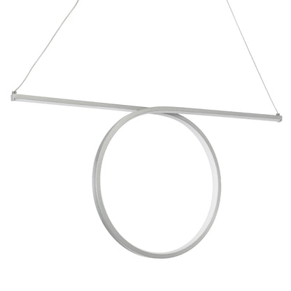 ROME 61296 Μοντέρνο Κρεμαστό Φωτιστικό Οροφής LED 24W 2640lm 200° AC 220-240V IP20 Ρυθμιζόμενο Λευκό CCT με On/Off 2700K/4500K/6000K - Lumileds SMD Chip - Νίκελ Βούρτσας - Μ65.5 x Π4 x Υ33