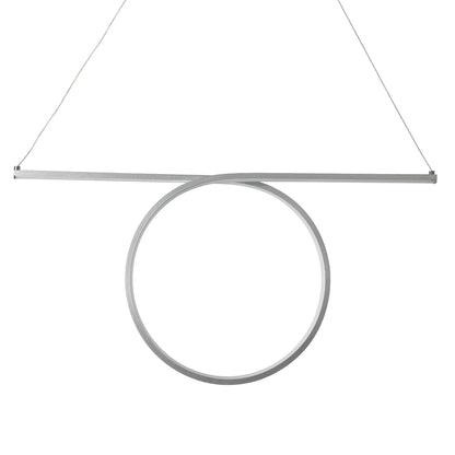 ROME 61296 Μοντέρνο Κρεμαστό Φωτιστικό Οροφής LED 24W 2640lm 200° AC 220-240V IP20 Ρυθμιζόμενο Λευκό CCT με On/Off 2700K/4500K/6000K - Lumileds SMD Chip - Νίκελ Βούρτσας - Μ65.5 x Π4 x Υ33