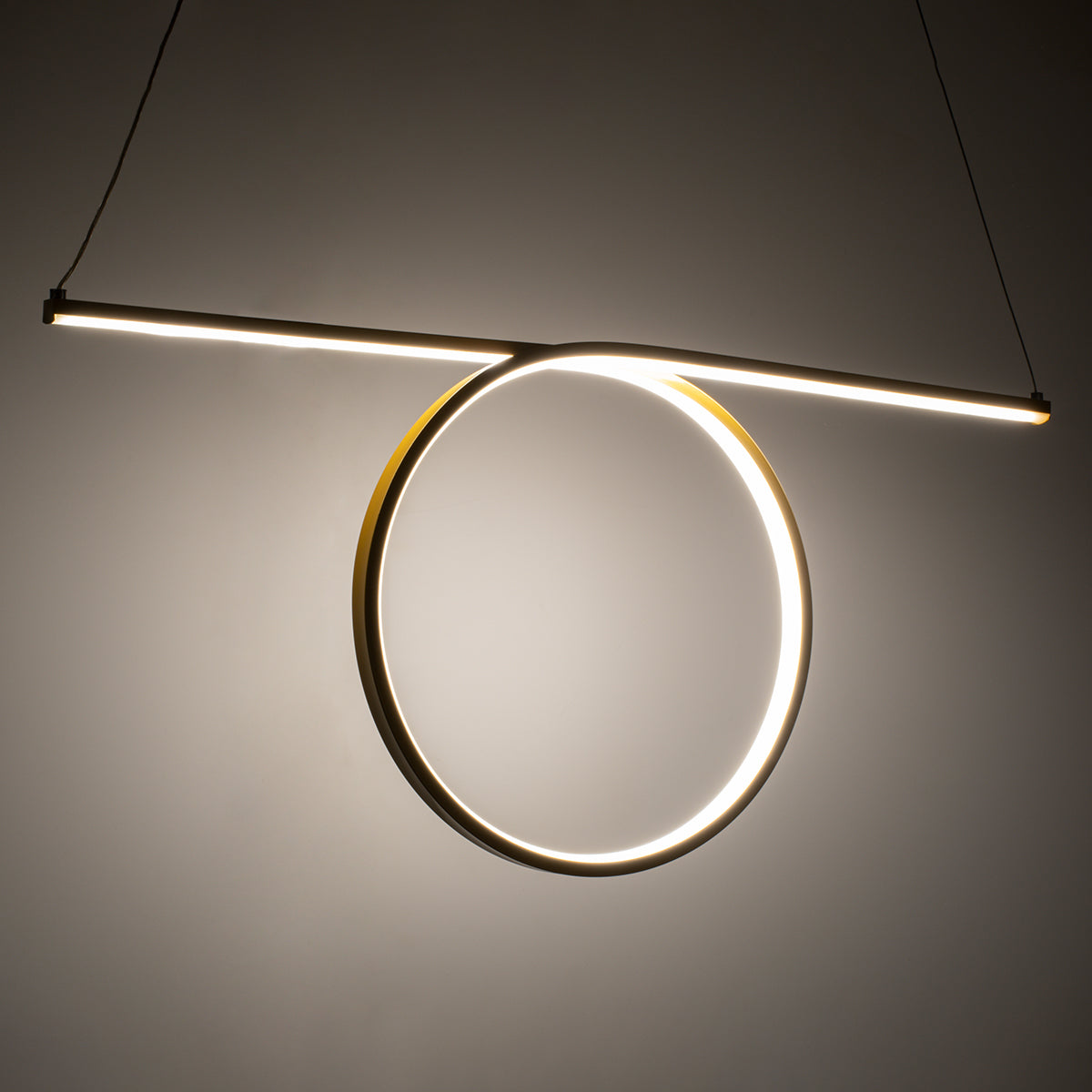 ROME 61297 Μοντέρνο Κρεμαστό Φωτιστικό Οροφής LED 24W 2640lm 200° AC 220-240V IP20 Ρυθμιζόμενο Λευκό CCT με On/Off 2700K/4500K/6000K - Lumileds SMD Chip - Χρυσό Βούρτσας - Μ65.5 x Π4 x Υ33