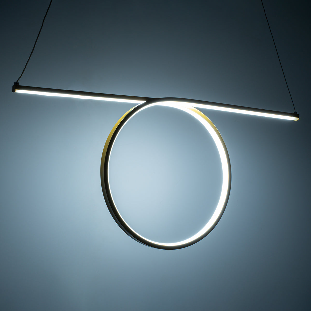 ROME 61297 Μοντέρνο Κρεμαστό Φωτιστικό Οροφής LED 24W 2640lm 200° AC 220-240V IP20 Ρυθμιζόμενο Λευκό CCT με On/Off 2700K/4500K/6000K - Lumileds SMD Chip - Χρυσό Βούρτσας - Μ65.5 x Π4 x Υ33