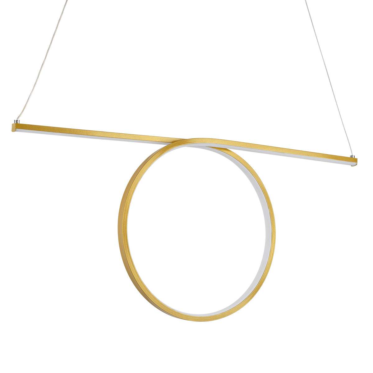 ROME 61297 Μοντέρνο Κρεμαστό Φωτιστικό Οροφής LED 24W 2640lm 200° AC 220-240V IP20 Ρυθμιζόμενο Λευκό CCT με On/Off 2700K/4500K/6000K - Lumileds SMD Chip - Χρυσό Βούρτσας - Μ65.5 x Π4 x Υ33